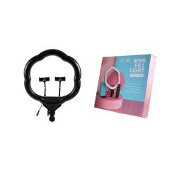 RINGLIGHT STAND LC-368 WITH DUAL PHONE HOLDER 14.0" BLACK RINGLIGHT STAND LC-368 WITH DUAL PHONE HOLDER 14.0" BLACK